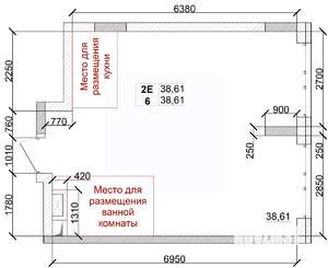 2-к квартира, строящийся дом, 39м2, 1/15 этаж