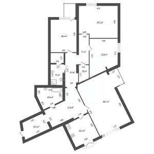 4-к квартира, вторичка, 211м2, 9/10 этаж