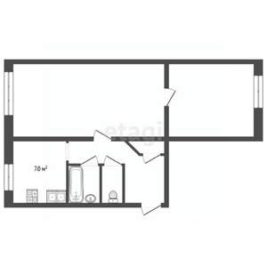 2-к квартира, вторичка, 58м2, 1/5 этаж