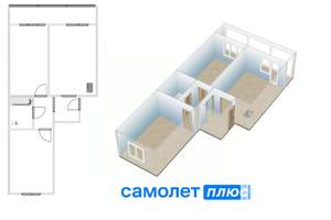 3-к квартира, вторичка, 62м2, 2/9 этаж