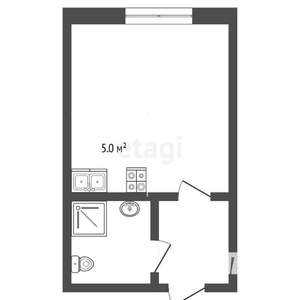 1-к квартира, вторичка, 17м2, 4/4 этаж
