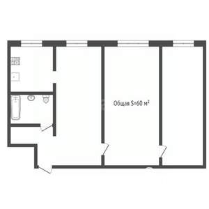 3-к квартира, вторичка, 58м2, 1/5 этаж