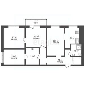 4-к квартира, вторичка, 60м2, 2/5 этаж