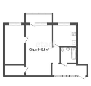 2-к квартира, вторичка, 43м2, 5/5 этаж