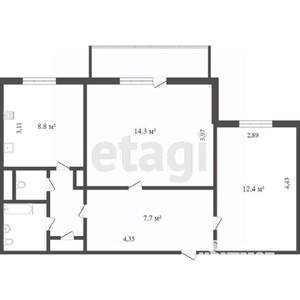 2-к квартира, вторичка, 50м2, 16/16 этаж