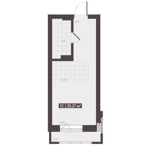 1-к квартира, вторичка, 25м2, 3/9 этаж