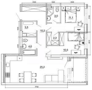 3-к квартира, вторичка, 79м2, 2/8 этаж