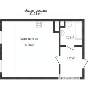 1-к квартира, вторичка, 36м2, 2/6 этаж