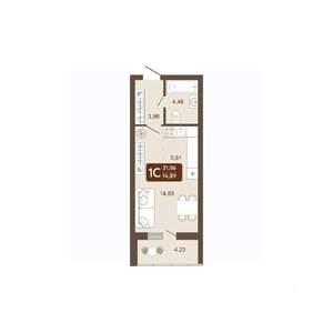 Студия квартира, вторичка, 31м2, 3/20 этаж