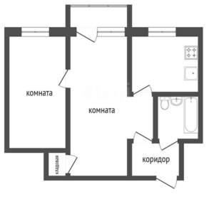 2-к квартира, вторичка, 47м2, 5/5 этаж