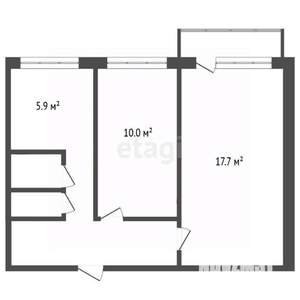 2-к квартира, вторичка, 43м2, 5/5 этаж