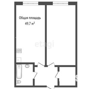1-к квартира, строящийся дом, 50м2, 10/17 этаж