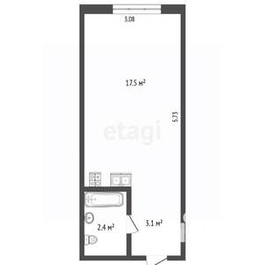 Студия квартира, вторичка, 23м2, 5/5 этаж