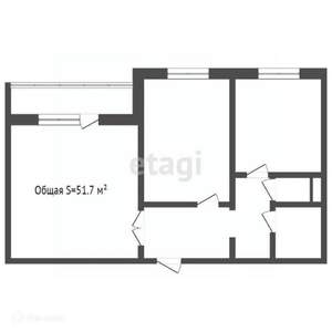 2-к квартира, вторичка, 52м2, 7/9 этаж