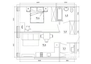 2-к квартира, вторичка, 45м2, 2/8 этаж