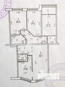 4-к квартира, вторичка, 127м2, 2/8 этаж