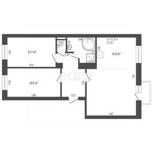 3-к квартира, вторичка, 77м2, 4/5 этаж