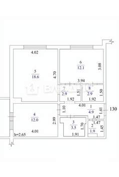 3-к квартира, вторичка, 59м2, 13/16 этаж