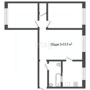 3-к квартира, вторичка, 54м2, 2/5 этаж