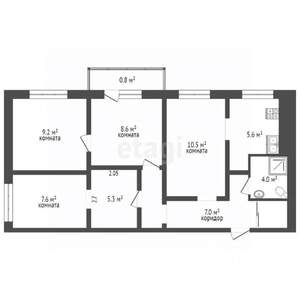 4-к квартира, вторичка, 60м2, 2/5 этаж