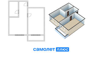 2-к квартира, вторичка, 35м2, 1/5 этаж