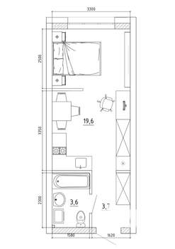 1-к квартира, вторичка, 27м2, 5/8 этаж