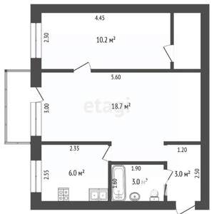 2-к квартира, вторичка, 43м2, 4/5 этаж
