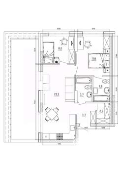 2-к квартира, вторичка, 84м2, 7/8 этаж