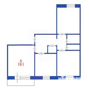 3-к квартира, вторичка, 63м2, 3/9 этаж