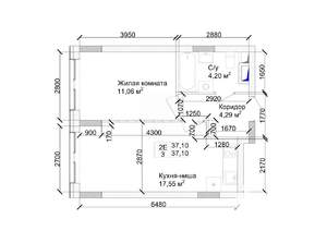 2-к квартира, строящийся дом, 38м2, 15/15 этаж