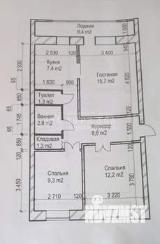 3-к квартира, вторичка, 65м2, 4/5 этаж