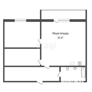 2-к квартира, вторичка, 45м2, 1/16 этаж