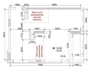 3-к квартира, строящийся дом, 55м2, 6/15 этаж