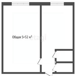 1-к квартира, вторичка, 32м2, 1/2 этаж