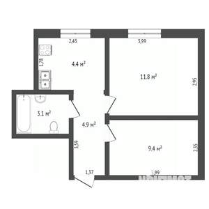 1-к квартира, вторичка, 41м2, 15/15 этаж