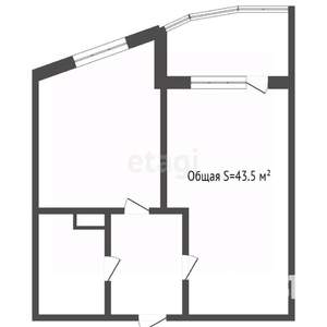 1-к квартира, вторичка, 44м2, 9/25 этаж