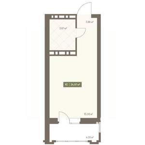 Студия квартира, вторичка, 25м2, 13/16 этаж