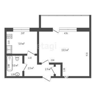 1-к квартира, вторичка, 29м2, 8/9 этаж