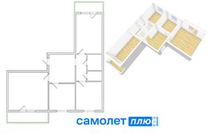 3-к квартира, вторичка, 64м2, 7/9 этаж