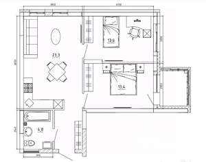 2-к квартира, вторичка, 65м2, 11/15 этаж