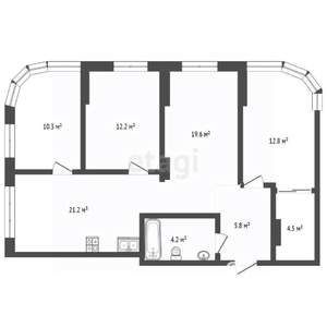 4-к квартира, вторичка, 96м2, 3/15 этаж