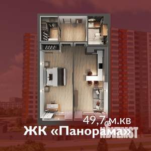 1-к квартира, строящийся дом, 50м2, 8/17 этаж