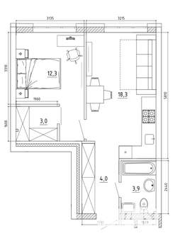 2-к квартира, вторичка, 44м2, 2/8 этаж