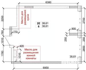 2-к квартира, строящийся дом, 39м2, 10/15 этаж