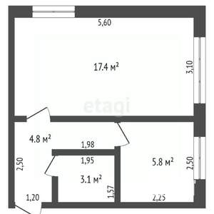1-к квартира, вторичка, 31м2, 1/5 этаж