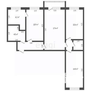 4-к квартира, вторичка, 70м2, 4/5 этаж