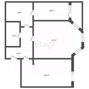 3-к квартира, вторичка, 62м2, 1/2 этаж