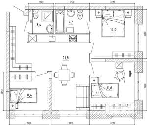 3-к квартира, вторичка, 78м2, 2/15 этаж