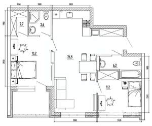 3-к квартира, вторичка, 74м2, 4/8 этаж