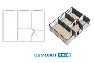 3-к квартира, вторичка, 58м2, 4/5 этаж
